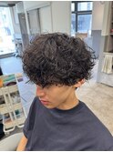 フェザーパーマスパイキーショートブルーブラックサーフカールF
