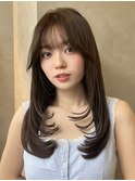 レイヤーカット/顔周り・フェイス/20代/30代/ウルフ/シャギー