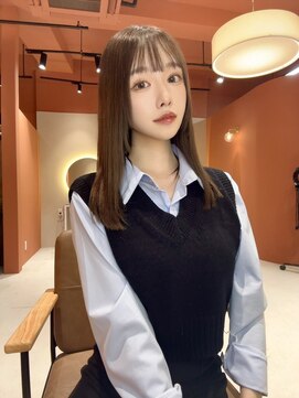 モアナ バイ ラナ 上小田井(MoanA BY LANA) デザインカラー/レイヤーカット/ウェットヘア/グレージュ