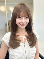 ベル 新宿店(Vel) 【白神】セミロングレイヤー/顔周りカット/ココアグレージュ