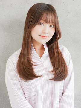 ゆるふわミディアム/顔周りレイヤー/レイヤーカット/ベージュ