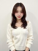 レイヤーカット小顔に見せるヘア透明感カラー/韓国ヘア/ロング