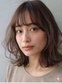 【透明感】ブラウンミディ/仙台/髪質改善/白髪ぼかし