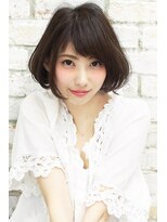 ヘアーアートシフォン 川口東口店(hair art chiffon) ミルクティーカラー&トップノットな姫カットのモードボブ 川口