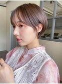 大人可愛い20代30代40代黒髪前下がりショートボブ丸みショート