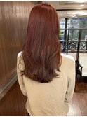 ブリーチなしダブルカラーデイジーレッド