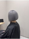 シルバー ホワイト ボブ ハイトーン ブリーチ ダブルカラー 三宮