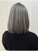 大人ショートボブヘアくびれショート白髪染めグレイカラー40代★