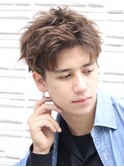 大宮スパイキーショートツーブロックアップバングビジネスマン