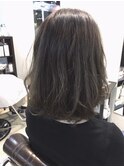 ホワイトグレージュ/ミニウルフ/デジタルパーマ/チェリーブラウ
