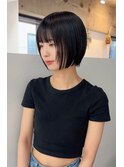 顔まわりレイヤーボブショートボブ切りっぱなしボブグレージュ