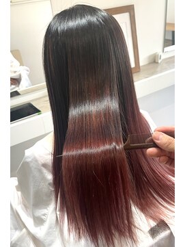 レム(LEM) ブリーチ毛に縮毛矯正カラー25【ディープレッド】