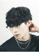 韓国アイドル風シースルーシャドウバングシャドウパーマ