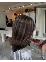 ブレンド 渋谷(BLend)&nbsp;ハイライトカラーくびれヘアアプリコットオレンジ