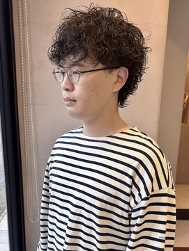 ヘアー アイス ルーチェ(HAIR ICI LUCE) ショートウルフパーマメンズ/大矢