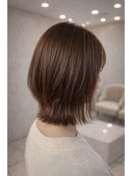 クオリス 上板橋店(QUALIS) 20代30代◎髪質改善外ハネブラウンベージュ艶ボブ