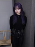 透明感パープルカラー×シースルーバング