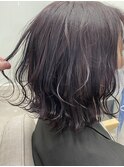 ラベンダーアッシュ/波ウェーブミディアム♪　