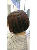 水平ボブ(ハイライト入り)