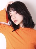 似合わせカット前髪パーマ黒髪セミディ1105
