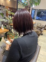 ロカリタ フォー ヘアー 千本丸太町店(ROCAReTA FOR HAIR) きりっぱなし×赤紫カラー