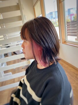 ロルド シェリ(Rold Cheri) 【山本智文】インナーカラーピンクボブウルフ