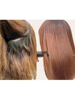 酸性ストレートでまとまりとツヤ*白髪染めのゴワつく髪との相性◎[銀座駅/白髪ぼかし/縮毛矯正/髪質改善]