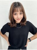 20代30代大人かわいいモカベージュナチュラルロブヘアー美肌