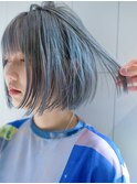ボブ韓国ヘアミディアム顔周りレイヤー_ba414673