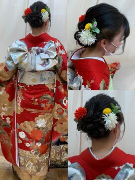 ヘアーメイク ツインズ(Hair Make TWINS) 編み込みまとめ髪シニオン