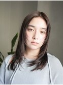 ◎韓国ヘアー顔周りレイヤーボブミディアムおくれ毛前髪万代新潟