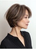 大人ショート+白髪ぼかしハイライト【岡本/芦屋/三宮】