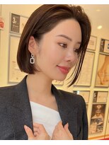 アミー 駒澤(Ammy komazawa)&nbsp;#切りっぱなしボブ #前下りボブ #顔周りレイヤー #小顔カット