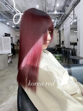 エシカ(ethica) 【ethica_南船場】韓国風レッドカラー×セミディストレート