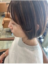 ビズヘアー プチ(bisou hair petit) 白髪が気にならないカラー(ストレートボブ)