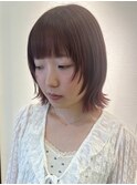 オリーブベージュ×レイヤーカット