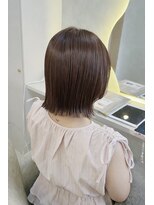 プランツヘアー&nbsp;切りっぱなしボブ × チョコレートブラウン　高宮　博多　薬院