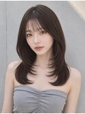 韓国風レイヤー　顔周りレイヤー　小顔カット　透明感カラー