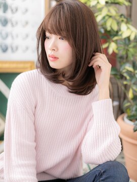 カバーヘア イヴ 戸頭店(COVER HAIR EVE) 重めスタイルが大人かわいいワンカールミディb戸頭20代30代40代