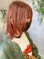 テトヘアー(teto hair) ウルフカット、アプリコット、コーラル、ピンクブラウン