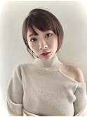 大人綺麗め丸みショートボブ