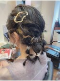 【ヘアセット】編み込みスタイル/ミディアムセット/ヘアアレンジ