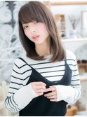 斜めバングオリーブアッシュ小顔ストレートc5上尾20代30代40代