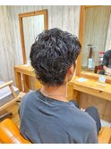 スパイキーショート×ワンカールパーマ