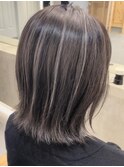 白髪ぼかしハイライト/ハイライトカラー/細めハイライト
