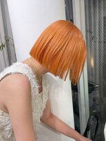 オレンジカラー×オレンジボブ×からっぱなしボブ×ケアブリーチ