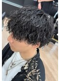 横浜ツイストスパイラルパーマセンターパート強めマッシュ30代◆
