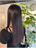 大人上品ストレートロングハイライトカラー