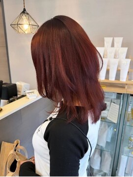 マインドヘアー(MiND HAiR) ボルドーグラデーション＿レイヤーボブ＿やわらか質感__ 95