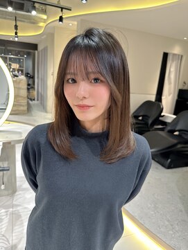 ロンドメリア 天神大名店(Lond Melia) ★ミディアムヘア暗めカラーグランマッシュデザインカラー艶髪★